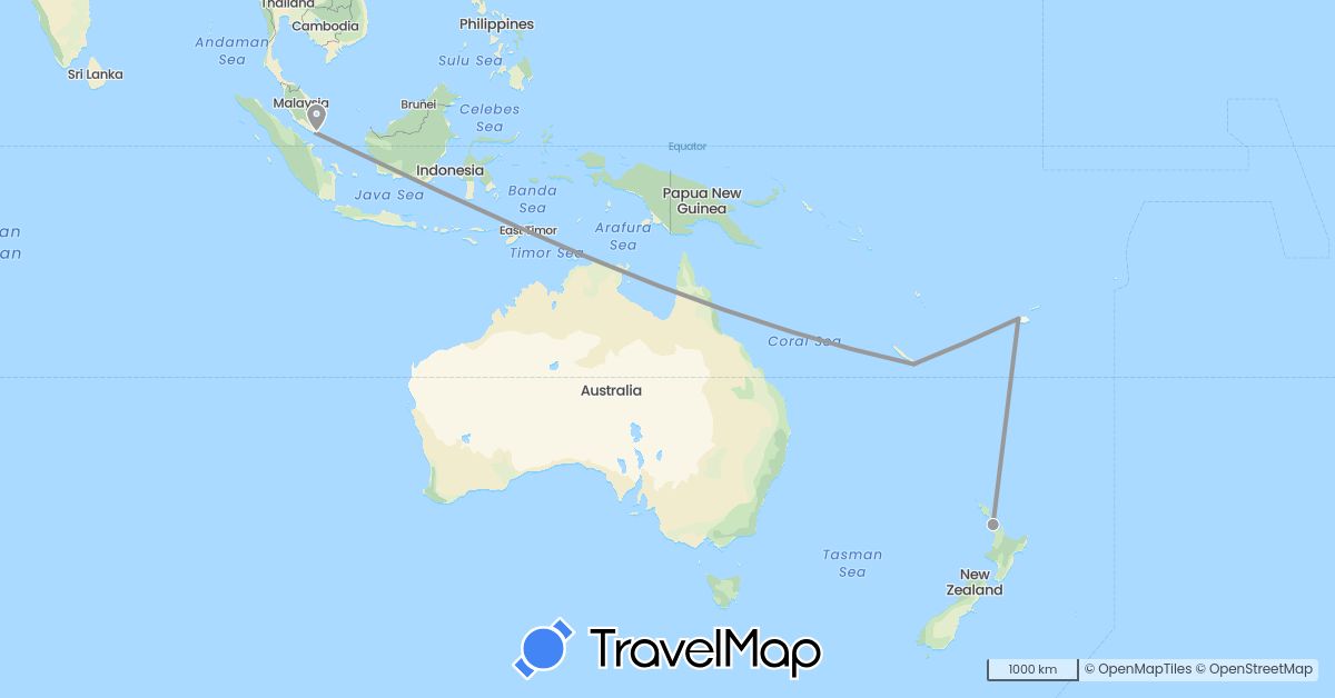 TravelMap itinerary: driving, plane in Fiji, France, New Zealand, Singapore (Asia, Europe, Oceania)